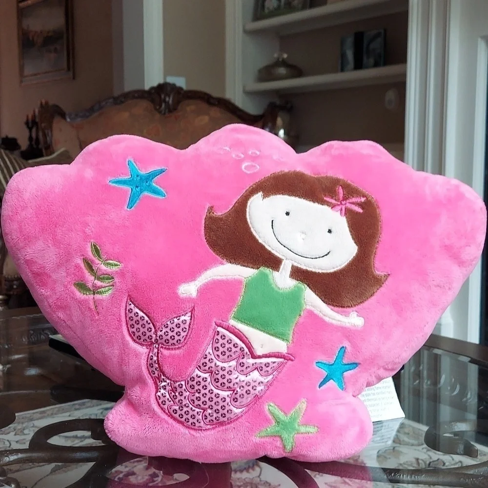 Mermaid Plush Cushion Pillow - hot pink